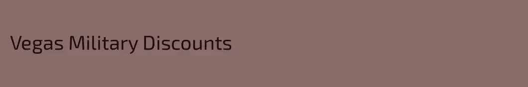 Vegas Military Discounts